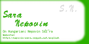 sara nepovin business card